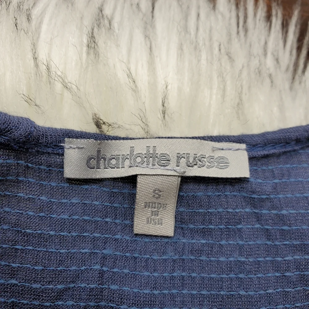 Charlotte Russe Blue Flowy Tank Top - Picture 4 of 4